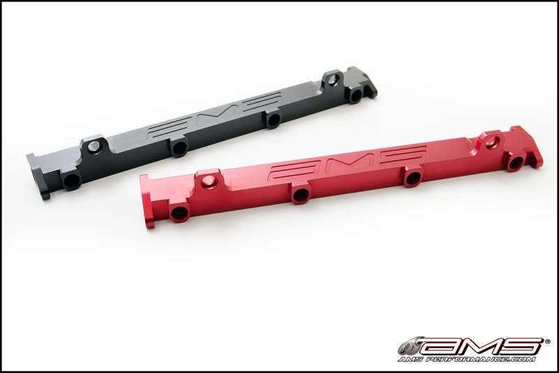 AMS Performance 03-07 Mitsubishi EVO VIII/IX CNC Machined Aluminum Fuel Rail - Black